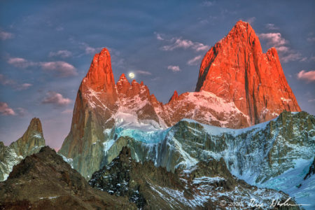 Moonset with Massif