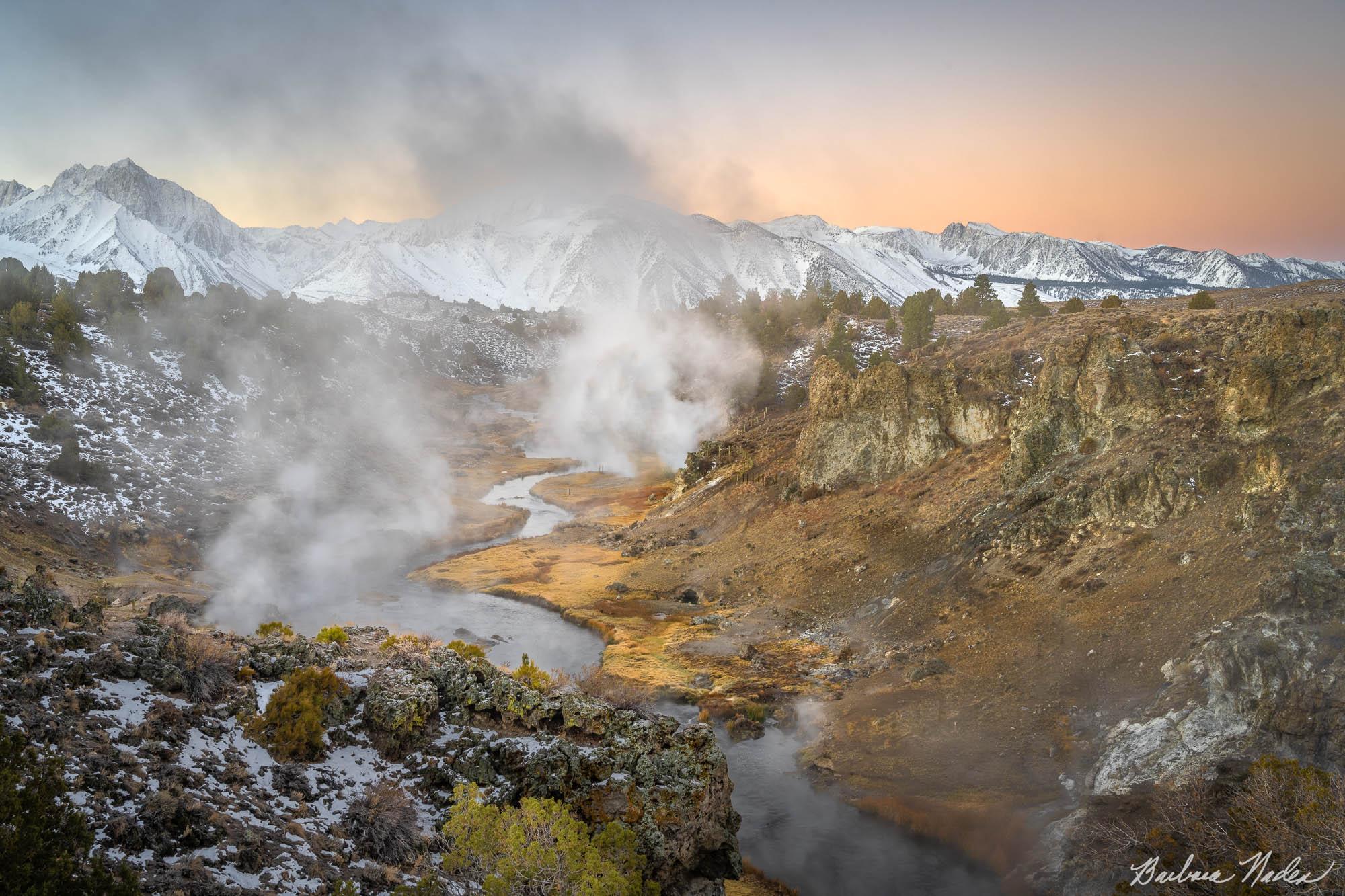 Hot Creek at Sunrise - Hot Springs Geologic Site, California