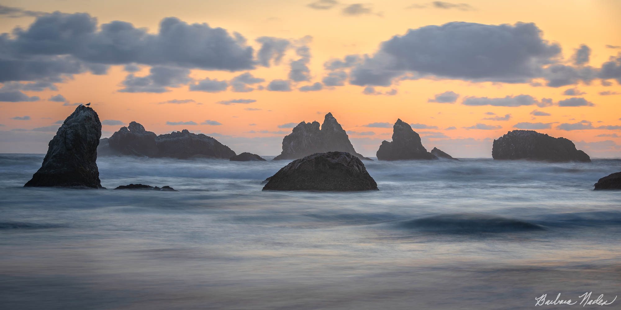 Sea Stacks at Sunset - Bandon Beach, Oregon