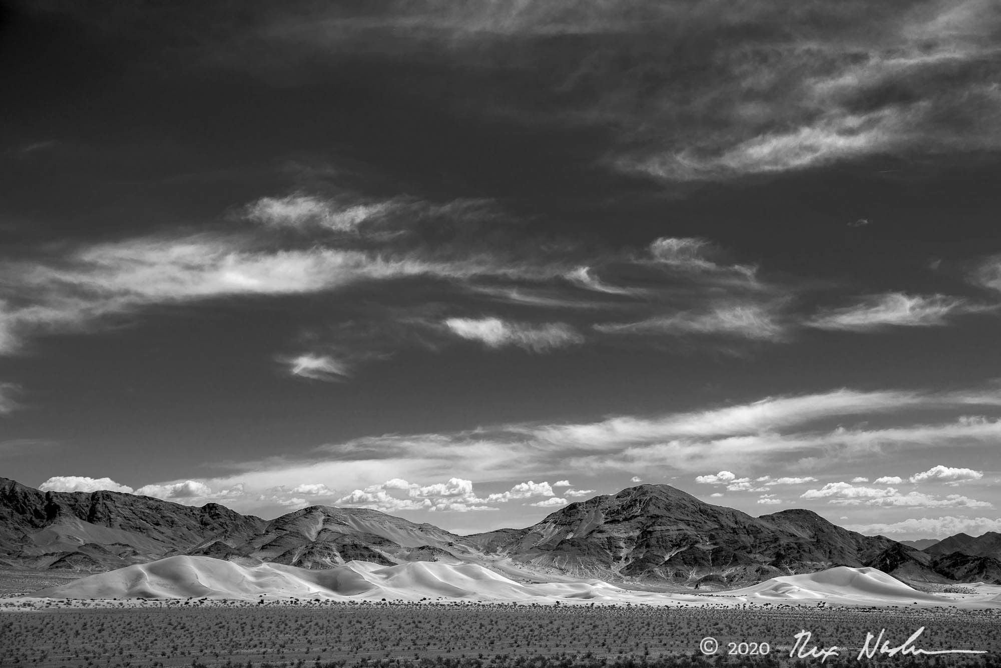 Cloud Train with Dunes - Dunes and Clouds, Death Valley