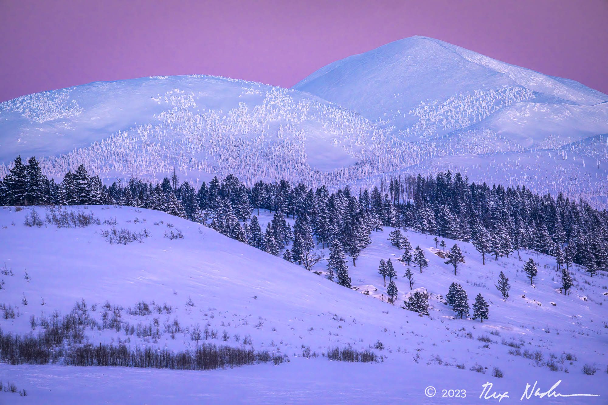 Candy Cane Mountain, Pink Hour - Near Grayling, ID