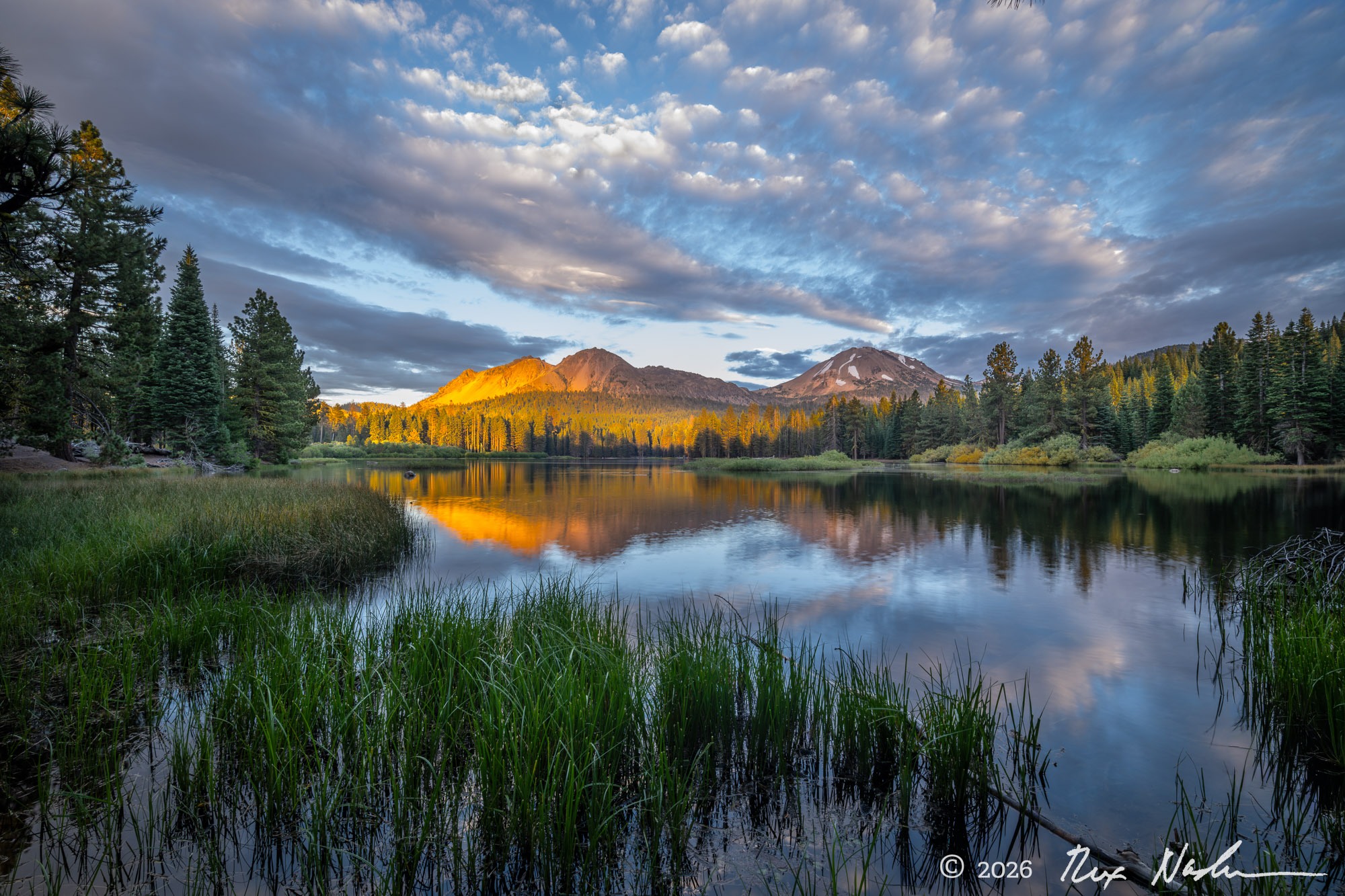 Broken Clouds with Lake - Lassen NP